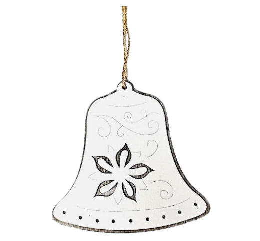 White Laser Cut Wooden Ornaments - Assorted Styles