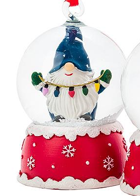 Small Gnome Snow Globe Ornaments - Assorted