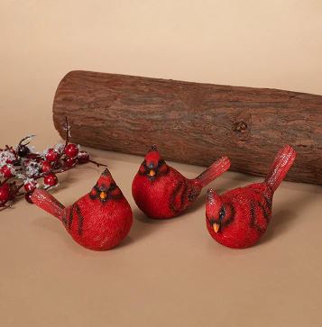 Red resin cardinals