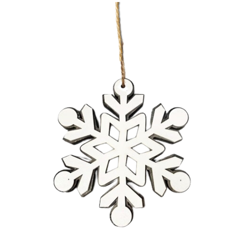 White Laser Cut Wooden Ornaments - Assorted Styles
