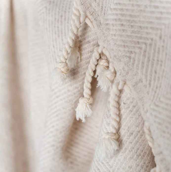 Sophia Herringbone Lambswool Throw Blanket