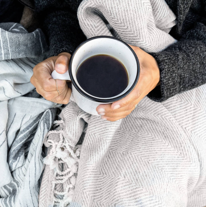 Sophia Herringbone Lambswool Throw Blanket
