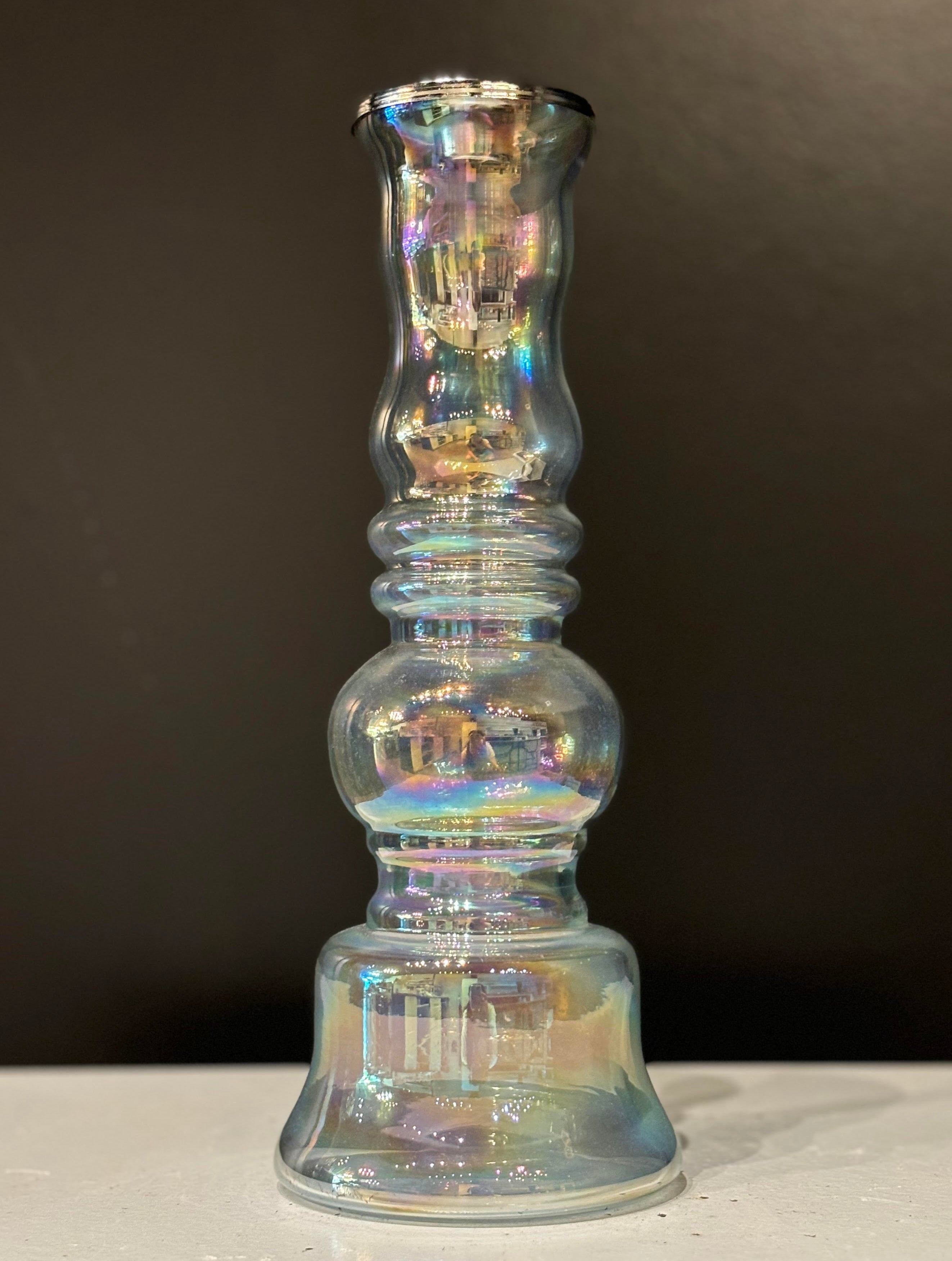 Glass Pearlescent Candle Holder