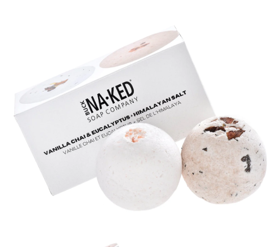 Juniper + Spruce and Lavender + Rosemary Buck Naked Bath Bomb Duo Set