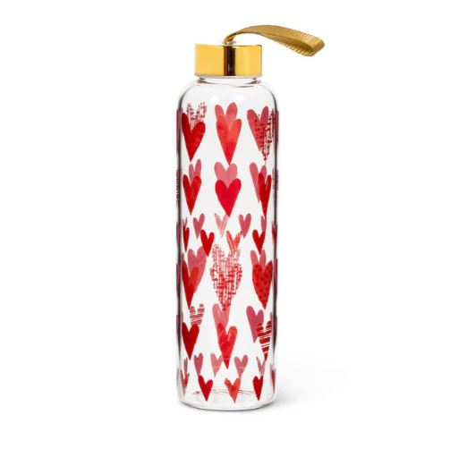 Heart Glass Water Bottle