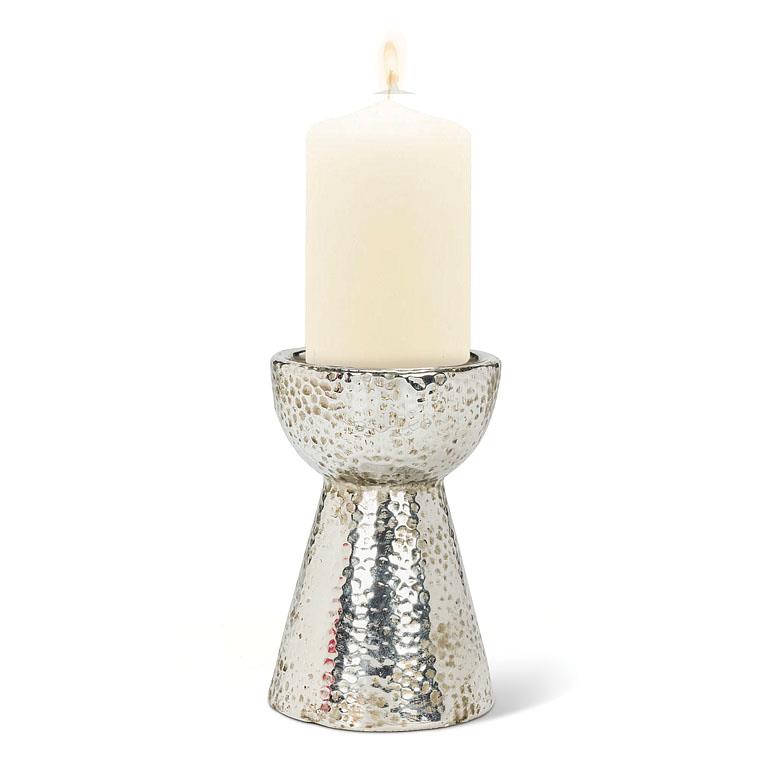 Hammered Pillar Candle Holder