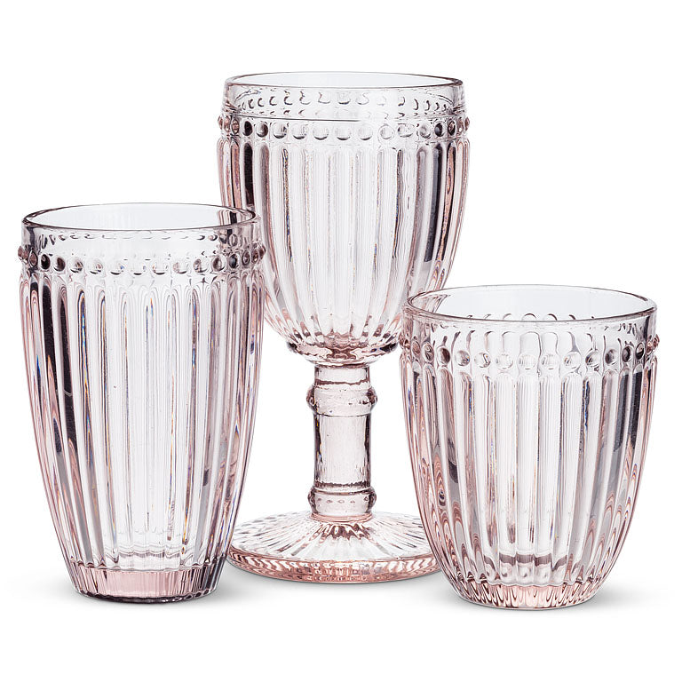 Pink Dot & Panel Glassware
