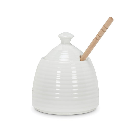 Porcelain Honey Pot with Dauber