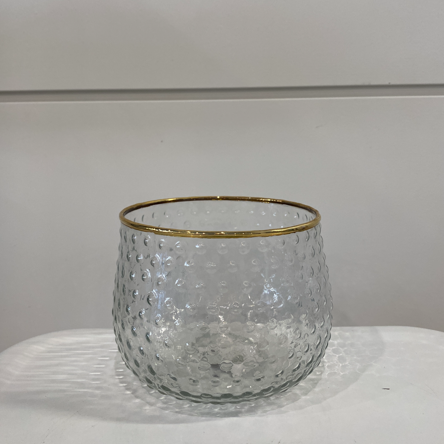 Gold Rimmed Glass Jar