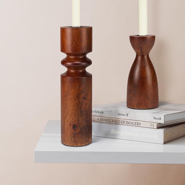 Wood Turned Taper Candle Holders