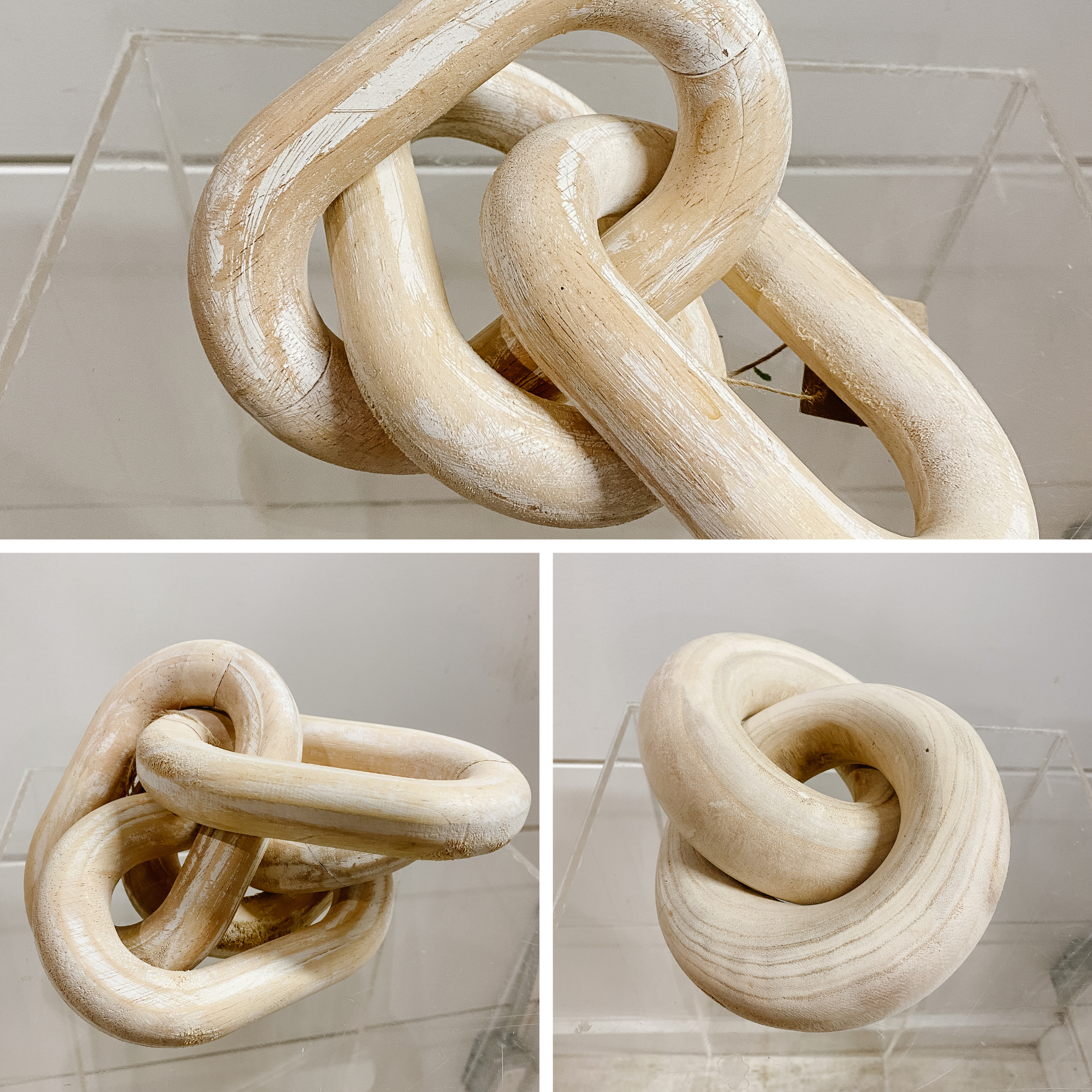 Natural Wooden Linked Ring Decor