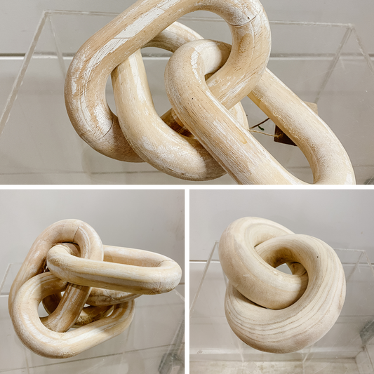 Natural Wooden Linked Ring Decor