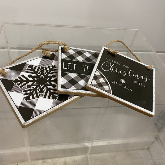 Wooden Holiday Winter Signs